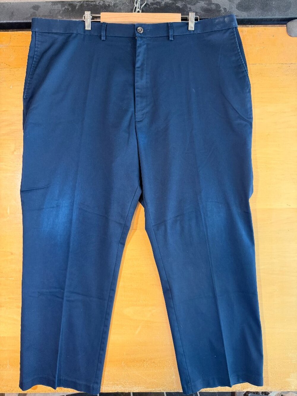 Haggar Classic Fit Premium No Iron Blue Khaki Pants 46X30